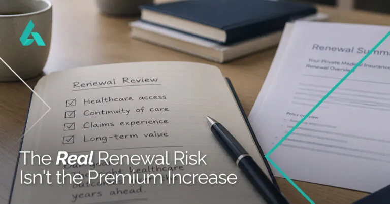 A Renewal Review checklist with the text, The Real Renewal Risk Is not the Premium Increase